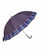 Benzi Αυτόματη Ομπρέλα Βροχής με Μπαστούνι Purple/Blue