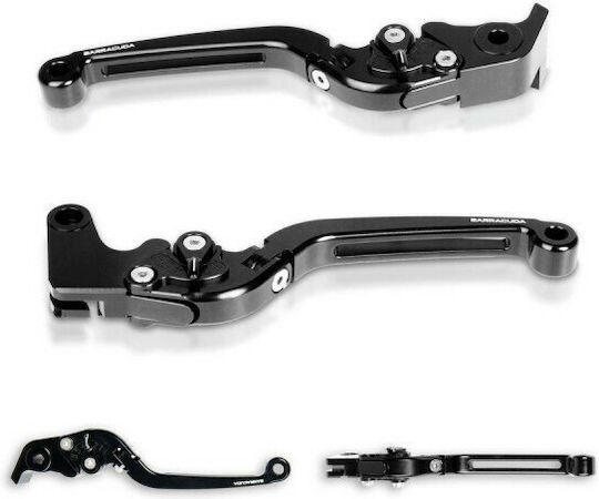 Barracuda Set Manete Frână/Ambreiaj Motocicletă Manete de motocicletă Manete de motocicletă ajustabile pentru BMW R 1200 GS Aventură Negre BT1127