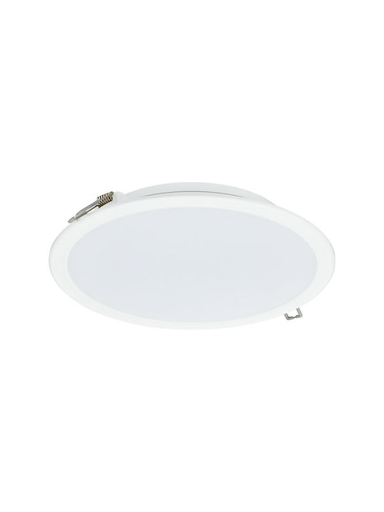 Philips Round Recessed LED Panel 19.5W with Natural White Light 22.5x22.5cm