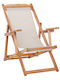 Liegestühle Lemnos Holz mit Armlehne & Ecru Stoff 89x62.5x97cm
