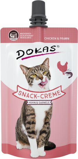 Dokas Snack Creme Katzenleckerlis mit Huhn und Garnele für Erwachsene Katzen 90gr