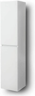 Martin Omega 35 Wall Hung Cabinet Melamina Bathroom Column Cabinet L35xD32xH160cm White