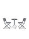 Set Lounge for Small Outdoor Spaces Grey Nueva 3pcs