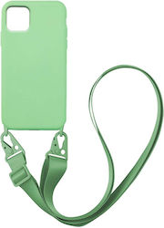 Sonique Carryhang Liquid Strap Back Cover Silicone 0.5mm with Strap Light Green (iPhone 13)