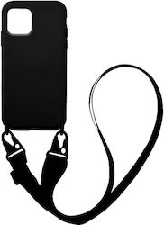 Sonique Carryhang Liquid Strap Back Cover Silicone 0.5mm with Strap Black (iPhone 13)