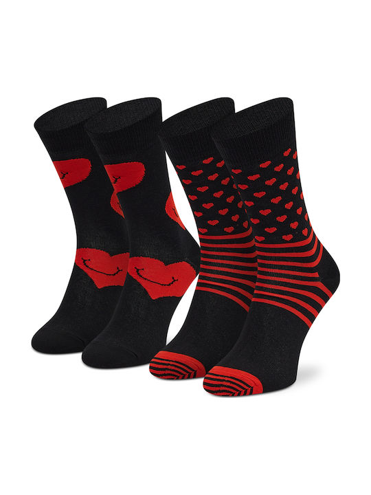 Happy Socks Patterned Socks Black 2Pack