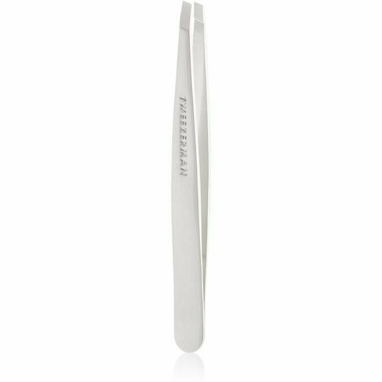 Tweezerman Eyebrow Tweezer with Curved Tip Slant Silver 1pcs