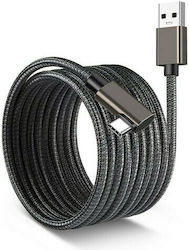Nordic Angle (90°) / Braided USB 3.1 Cable USB-C male - USB-A Black 5m (USBC-VR5M)