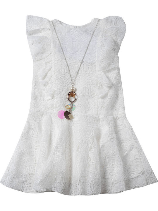 Children's Dress Sleeveless Lace Ecru