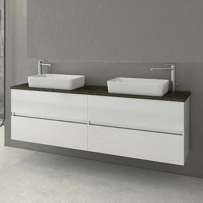 Drop Luxus 160 Πάγκος χωρίς Νιπτήρα 163x41x50cm White Top