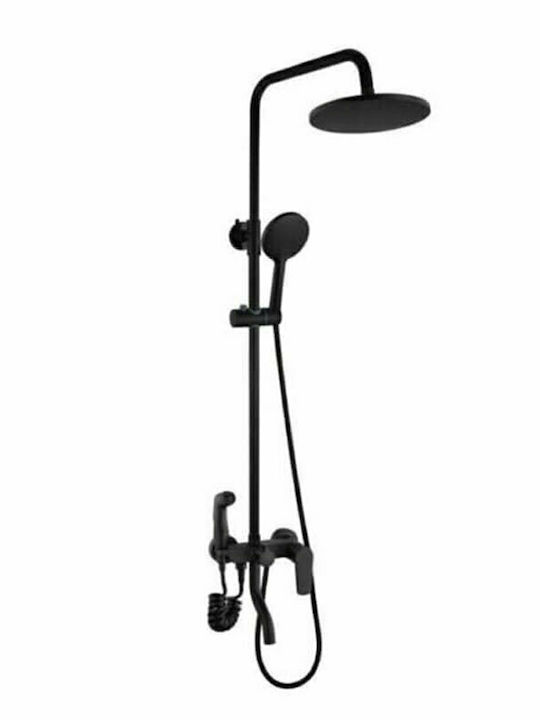 POLY-301 Shower Column without Mixer Black