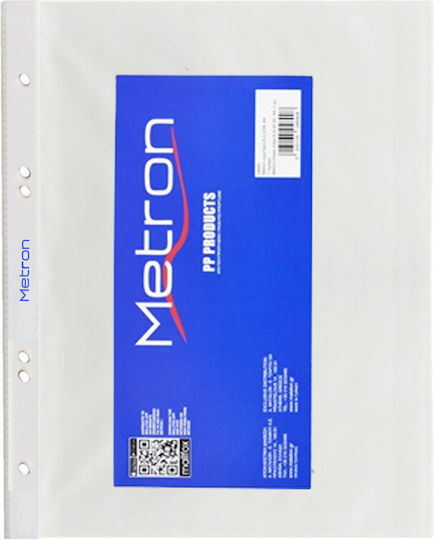 Metron Plastic Sleeves for Documents A5 with Holes and Reinforcement 100pcs