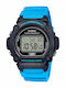 Casio Digital Men's Watch 48mm Chronograph Battery with Blue Rubber Strap