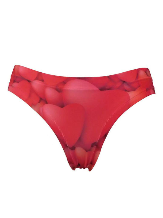 DAMEN STRING-SLIP UNSICHTBAR LASERSCHNITT MEMEME - VALENTINE HERZEN ROT