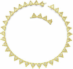 Swarovski Μιllenia Triangle Cut Women's Gold Plated Necklace