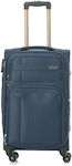 RCM 171209 Medium Travel Suitcase Fabric Blue with 4 Wheels Height 57cm.