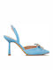 Leather Pointed Toe Stiletto Light Blue High Heels