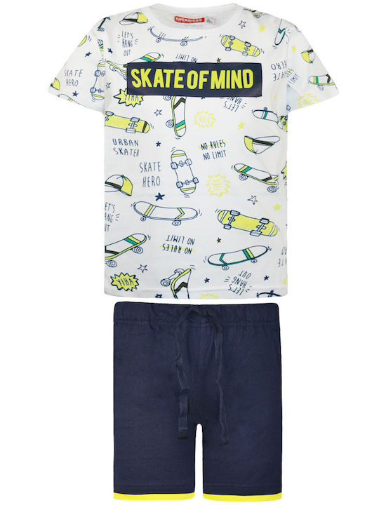 Energiers Kids Set with Shorts Summer 2pcs White