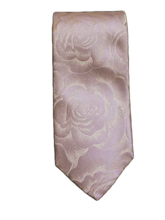 Makis Tselios Fashion Men's Tie Silk Printed In Lilac Colour