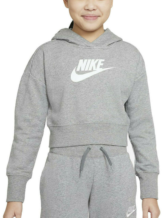 Nike Kids Cropped Sweatshirt with Hood Gray