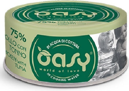 Oasy World Of Love Adult Υγρή Τροφή για Ενήλικες Γάτες σε Κονσέρβα με Κοτόπουλο και Τόνο χωρίς Γλουτένη 70gr