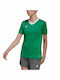 Adidas Entrada 22 Women's Athletic T-shirt Fast Drying with V Neckline Green