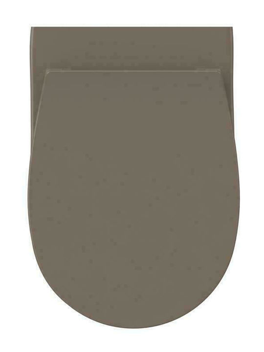 Bianco Ceramica Καπάκι Λεκάνης Soft Close Πλαστικό 45x36.5cm Taupe