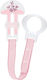 Mam Pacifier Ribbon Fabric Flowers - Pink Pink