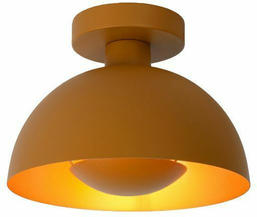Lucide Lightning Siemon Πλαφονιέρα Οροφής 25εκ. Κίτρινη με Ντουί E27