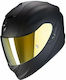 Scorpion Exo 1400 Air Solid Mat Black Motorradhelm Volles Gesicht ECE 22.05 mit Sonnenblende EXO141001003