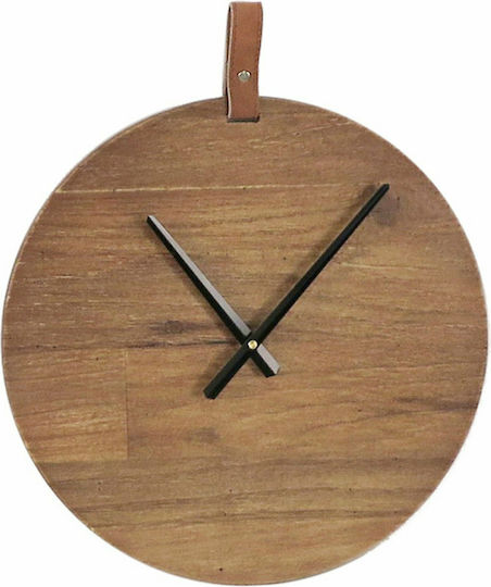 Zaros Minimal Ceas de Perete Lemn Maro Ø40cm