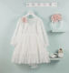 Bambolino Penny Beige Taufset Kleidung mit Haar-Accessoires & Kleid aus Tüll 2Stück