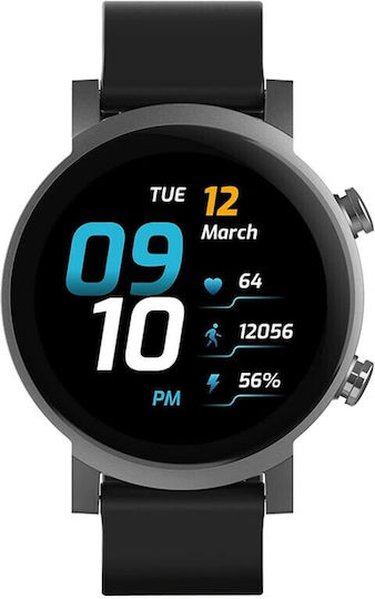 Ticwatch E3 44mm Αδιάβροχο Smartwatch με Παλμογράφο (Panther Black)