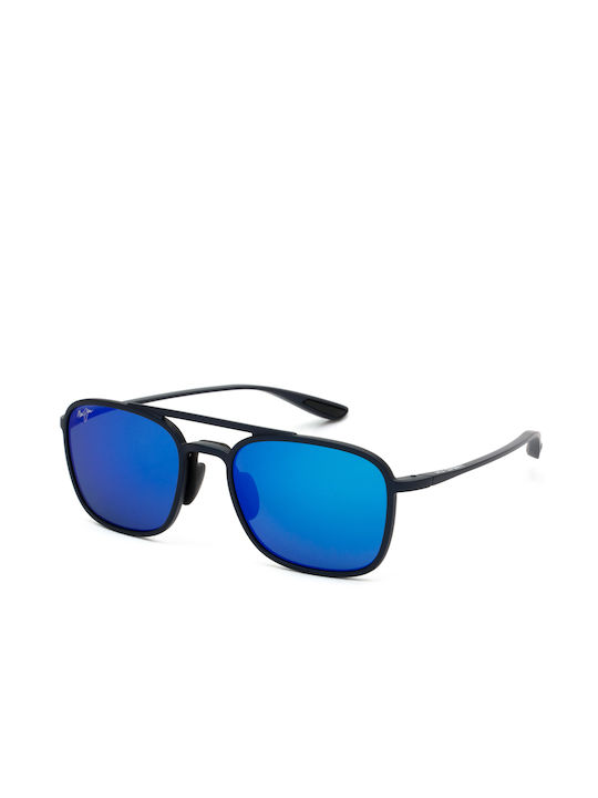 Maui Jim Keokea Men's Sunglasses with Matte Blue Plastic Frame and Polarized Lens B447-03M