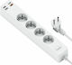 Wiwu Power Strip with Surge Protection 4 Positions with 3 USB-A, 1 USB-C, Switch and Cable 1.6m