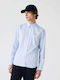 Long-sleeved Cotton Shirt Light Blue