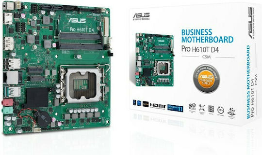 Asus Pro H610t D4 Csm Motherboard Mini ITX με Intel 1700 Socket 90MB1AM0-M0EAYC
