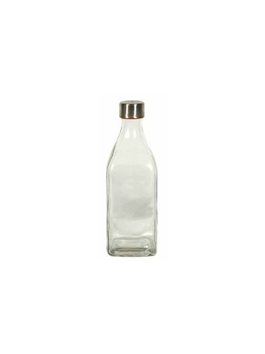 Μπουκάλι Νερού Γυάλινο με Βιδωτό Καπάκι Διάφανο 1000ml