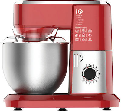 IQ Stand Mixer 1300W with Stainless Mixing Bowl 6lt Κόκκινη