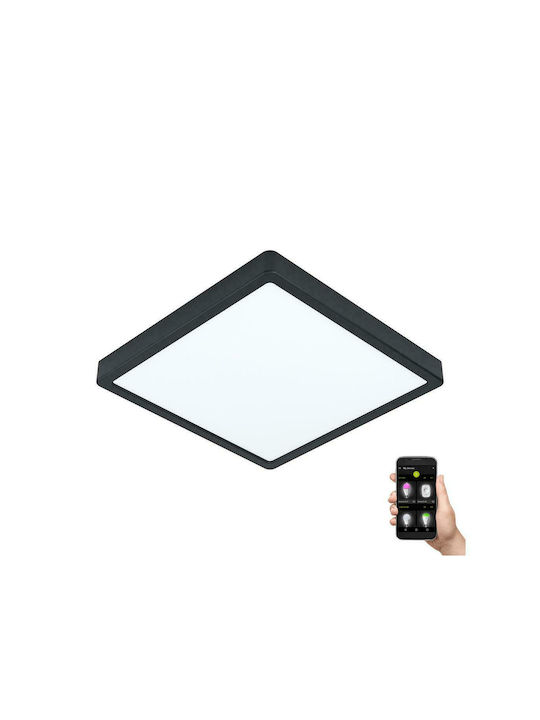 Eglo Fueva Πλαφονιέρα Οροφής Εξωτερικού Χώρου με Ενσωματωμένο LED σε Μαύρο Χρώμα 98854
