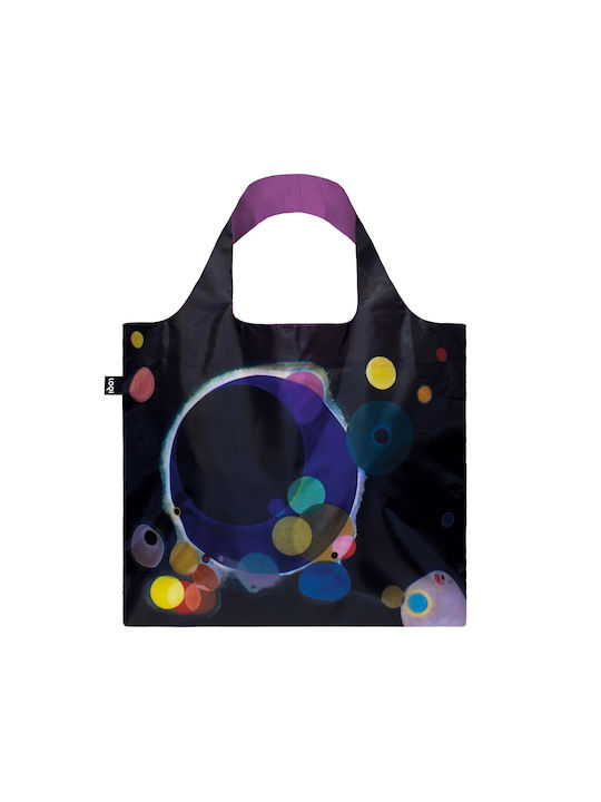 Loqi Recycled Wassily Kandinsky - Several Circles Fabric Shopping Bag Black