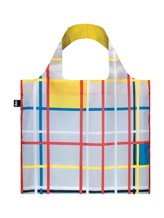 Loqi Recycled Piet Mondrian - New York City 3 Stoff Einkaufstasche in Gray Farbe