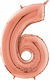 Balloon Foil Jumbo Number 6 Rose Gold 66cm