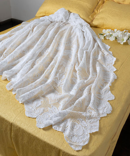 Silk Fashion Pătură Tricotată Superdublă 225x250 cm Albă