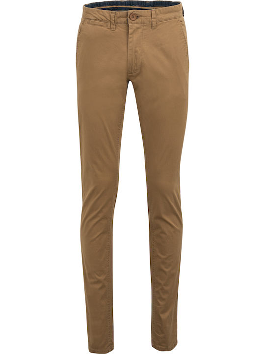 Gnious Trousers Chino Elastic in Slim Fit Taba