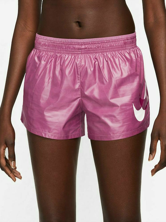 Nike Dri-Fit Swoosh Αθλητικό Γυναικείο Σορτς Ροζ