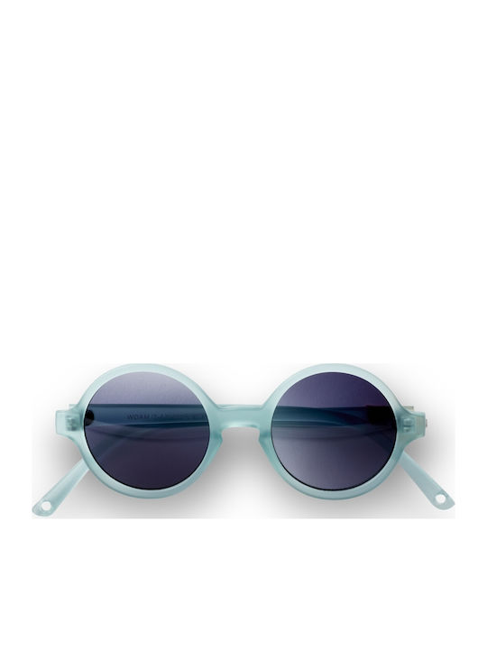 KiETLA Woam Round Kids Sunglasses Blue Sky for 2-4 Years