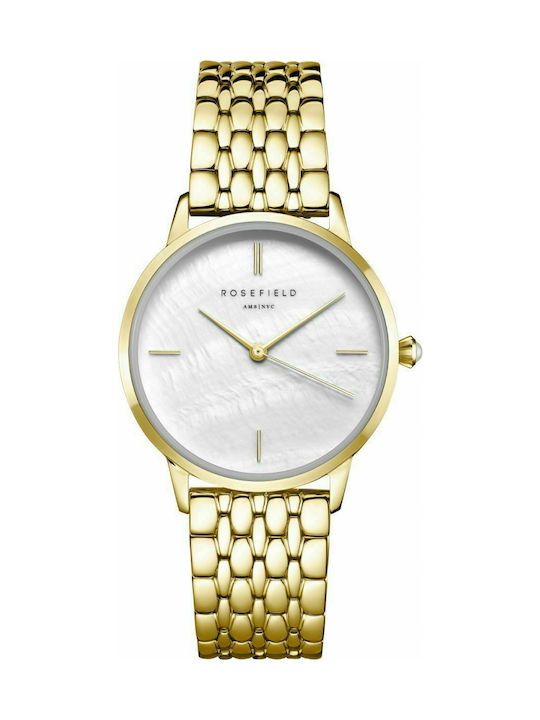 Rosefield The Pearl Uhr mit Gold Metallarmband