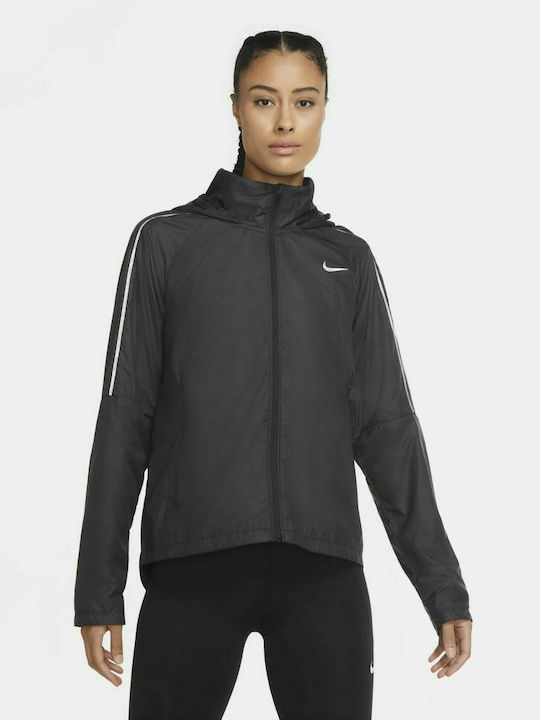 Nike Shield Γυναικείο Μπουφάν Running Μαύρο