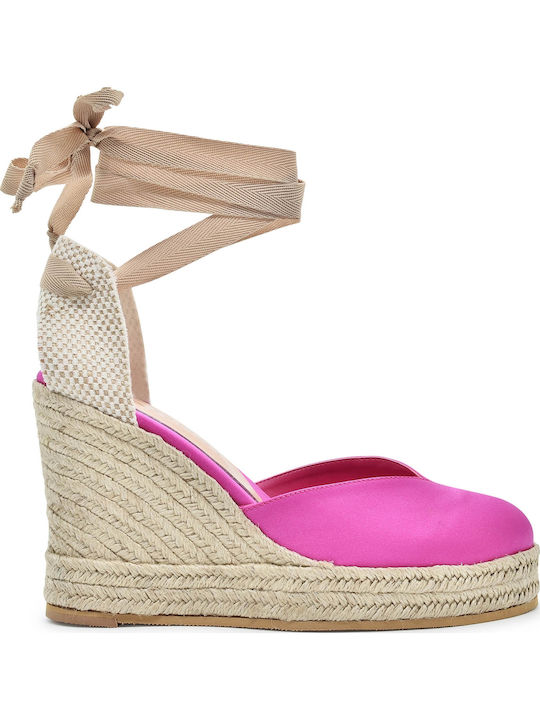 Damenplattformen im Espadrilles-Stil Fuchsie
